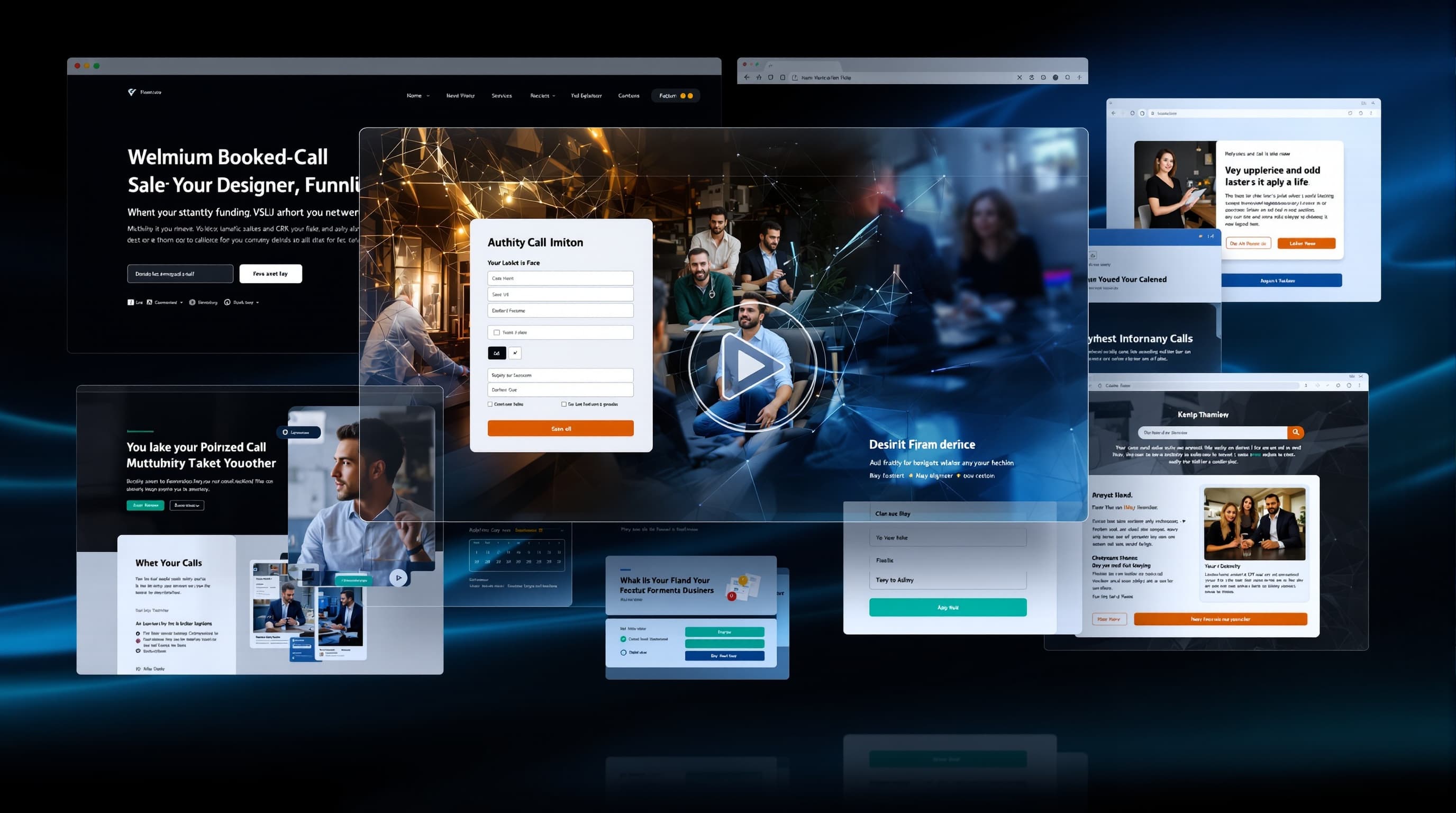 Booked-call conversion path designed website funnel mockup