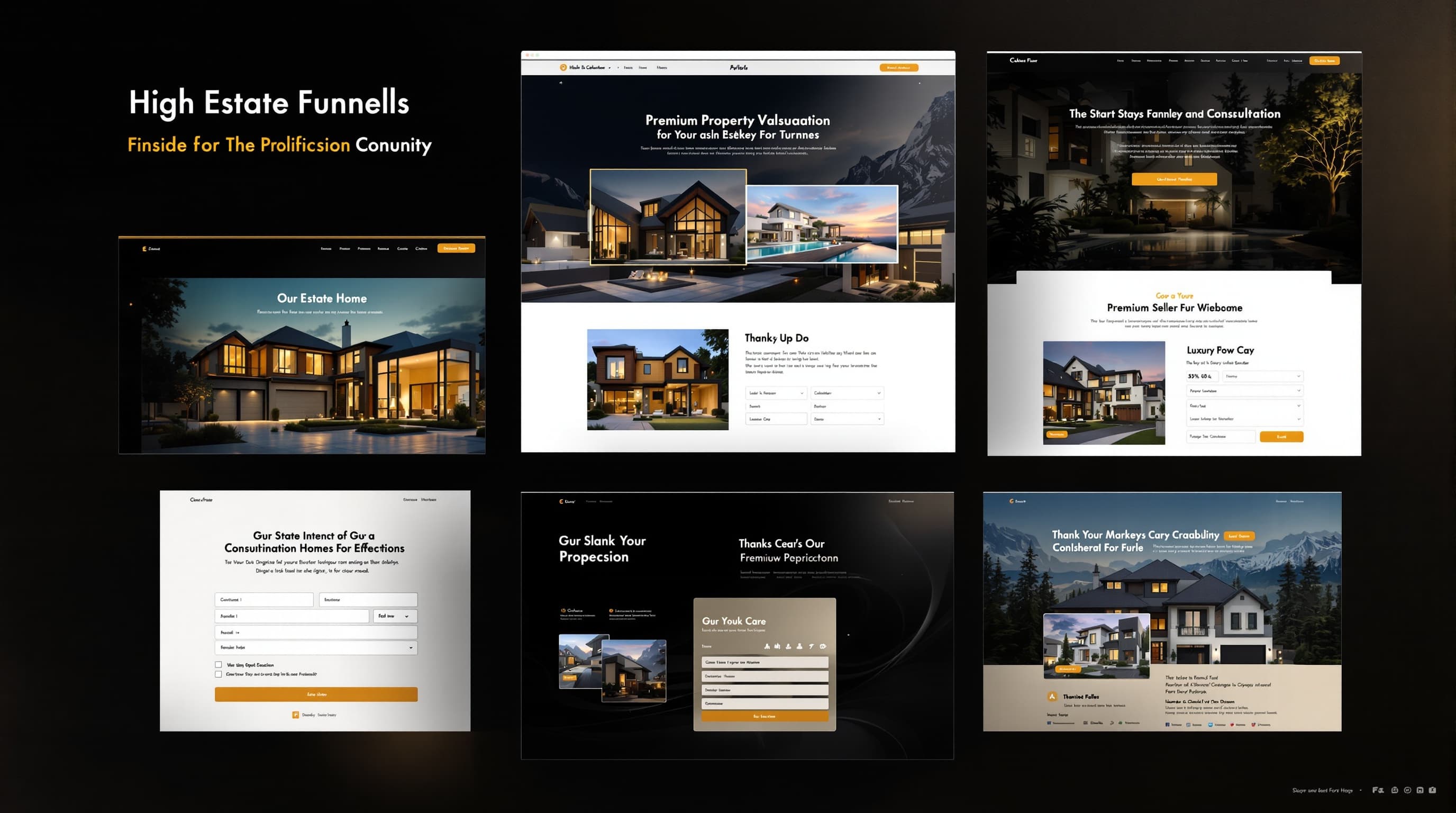 Luxury real estate seller funnel AI-generated funnel collage